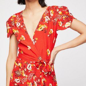 Free People Red Floral, Jess Maxi Dress S